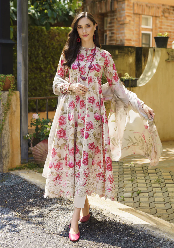 UE-210 Unstitched Embroidered Lawn Suit