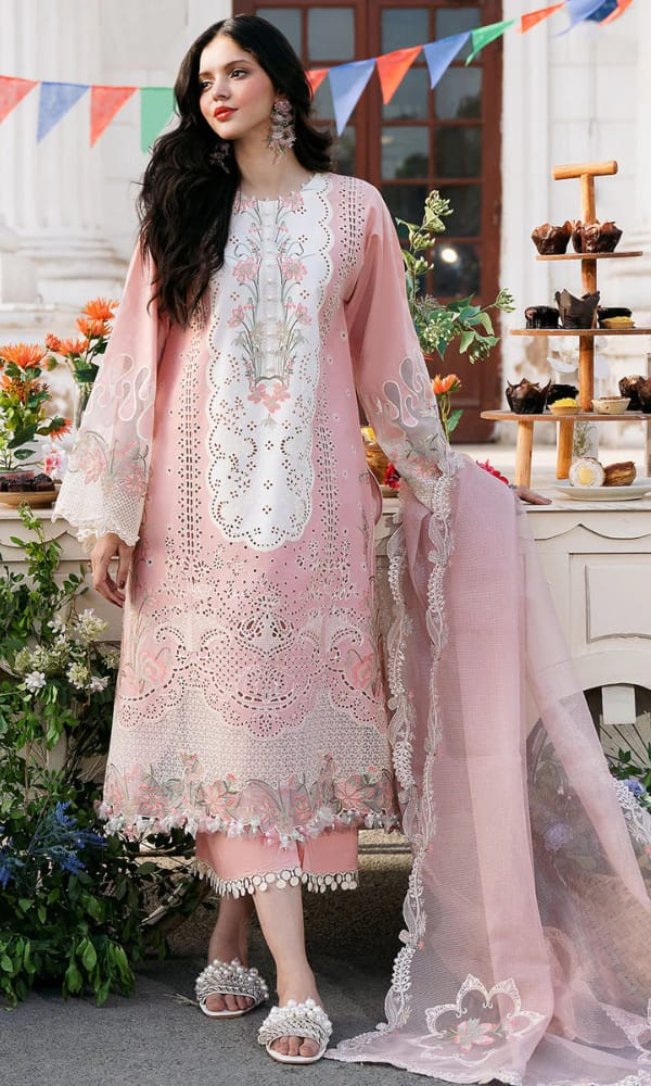Bin Ilyas Borer Embroidered Printed Lawn 3-Piece Suit