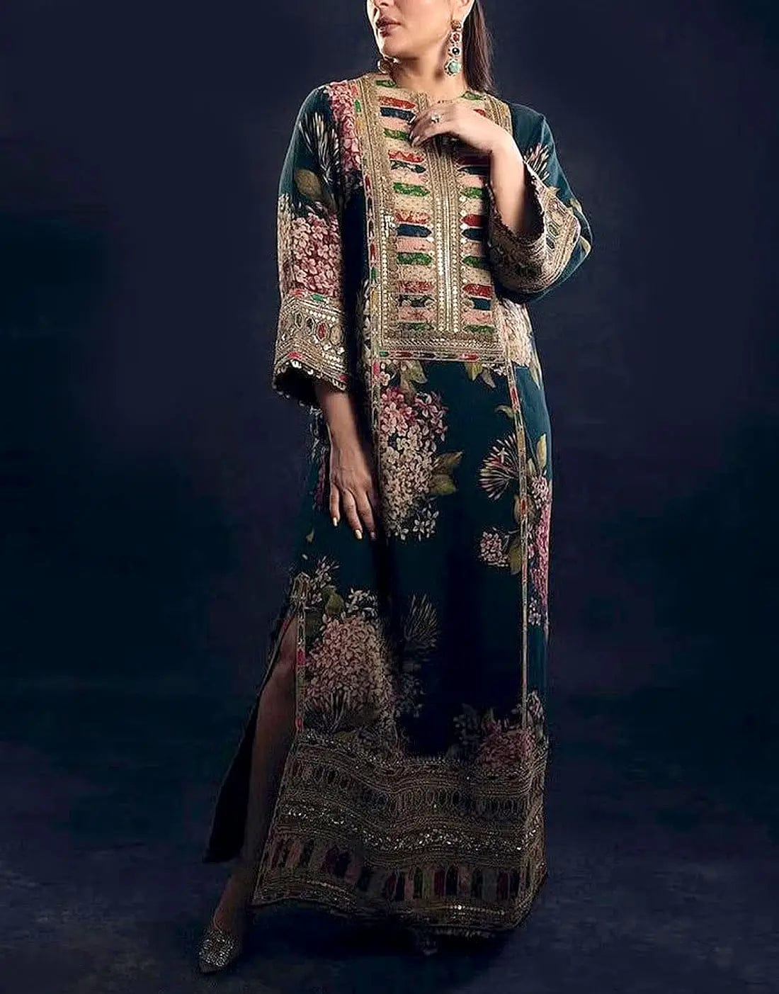 Sabyasachi Blue embroidered kaftan